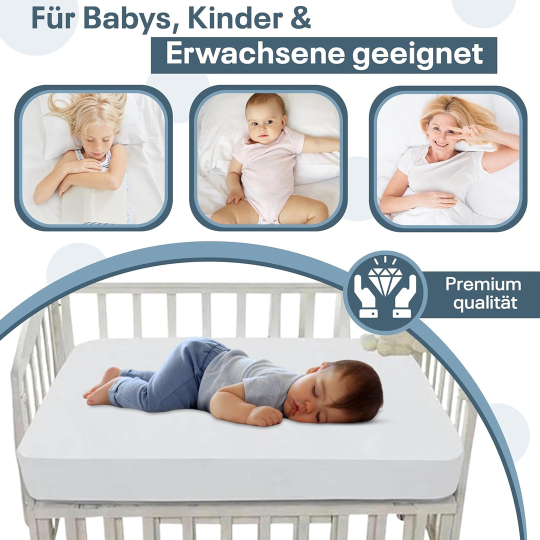 Best For Kids Matratzenauflage Matratzenschoner für Beistellbett und Wiege 55x90 cm (Doppelpack Molt