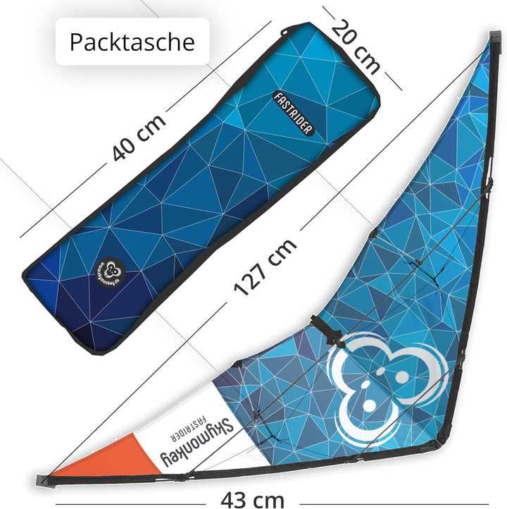 Skymonkey Lenkdrachen Fastrider 2-Leiner - 127 cm, Galaxyblue, Galaxyblue