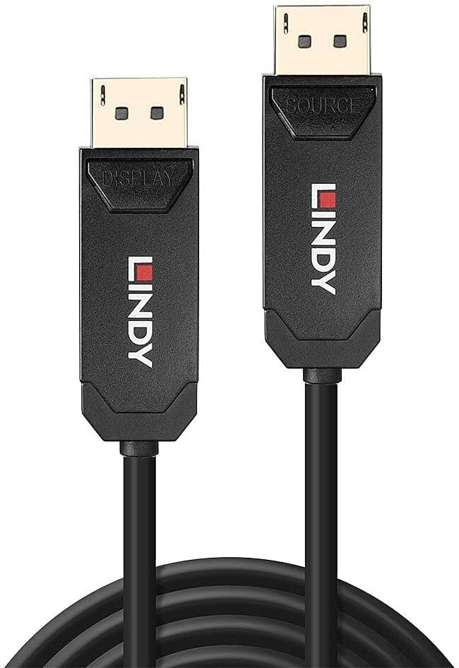 LINDY Glasfaser-Hybrid-Kabel (für DP 2.0, UHBR10, 15 m)