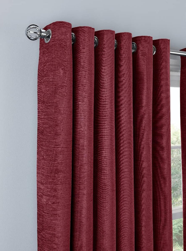 Sleepdown Vorhänge mit Ösen, Chenille, gefüttert, für Schlafzimmer und Wohnzimmer, 117,8 x 137,2 cm,