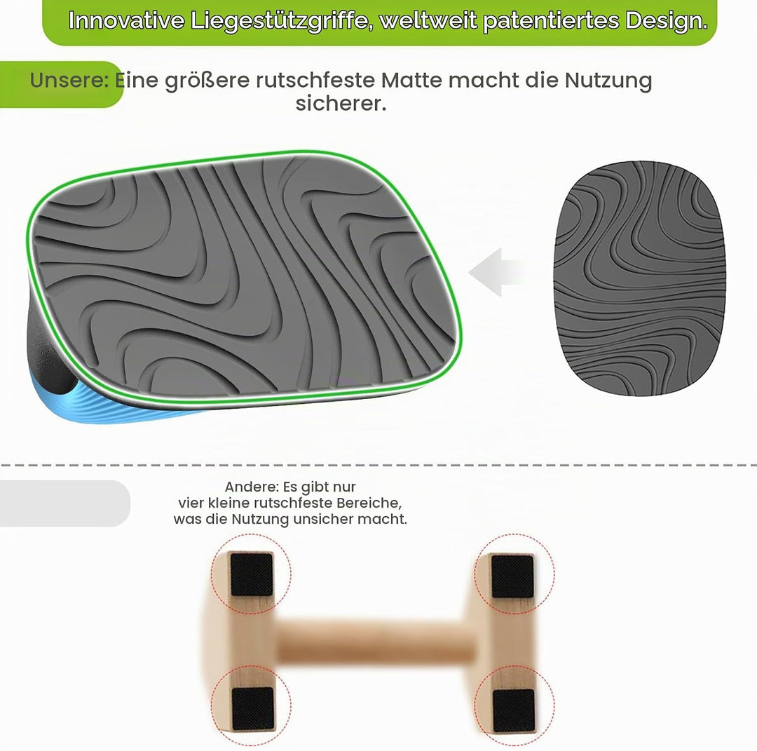 Kipika Liegestützgriffe, Push-up handles, Push-up bars aus Weichem Kunststoff, Anti-Rutsch-Polster a