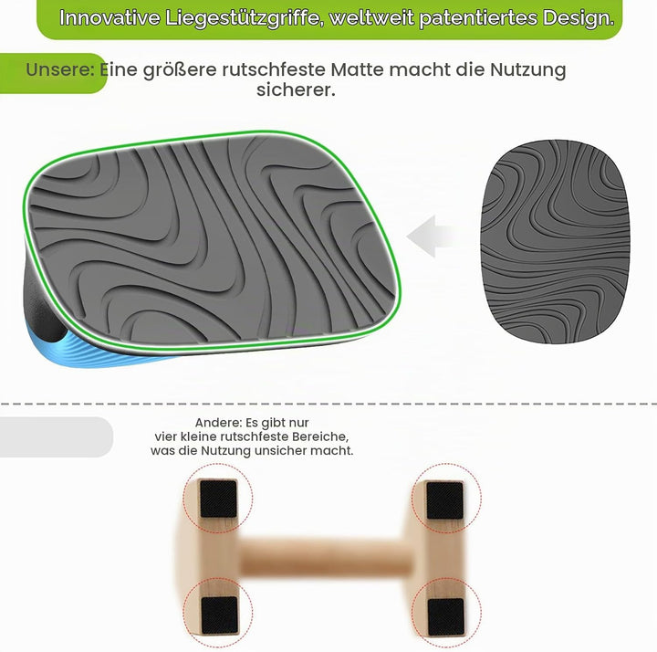 Kipika Liegestützgriffe, Push-up handles, Push-up bars aus Weichem Kunststoff, Anti-Rutsch-Polster a