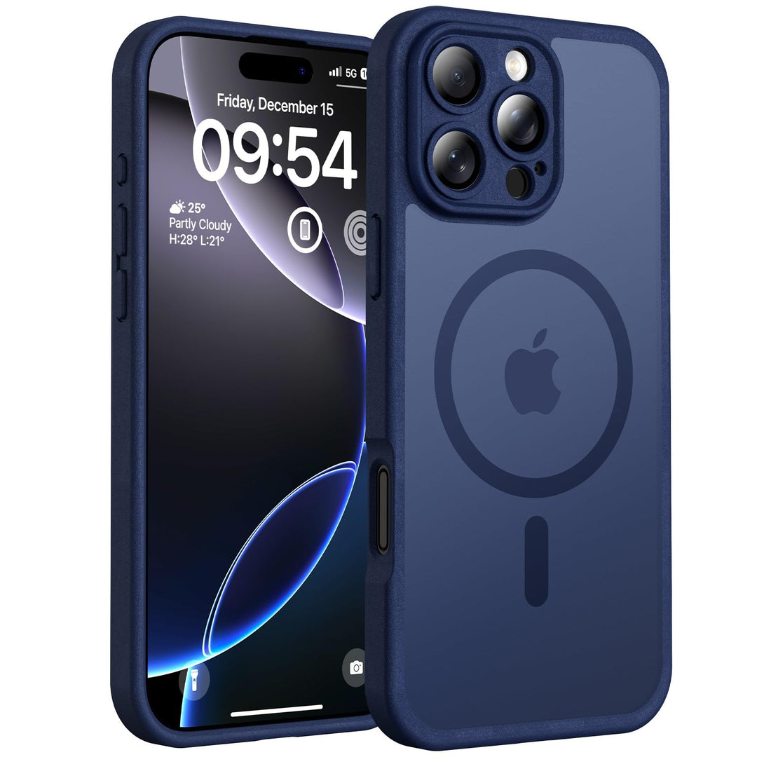 TOCOL 3 in 1 für iPhone 16 Pro Hülle für Magsafe, mit 2 Schutzglas, Vollständiger Kameraschutz Stoss