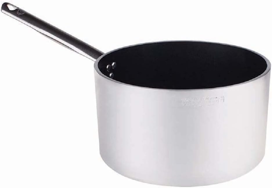 Pentole Agnelli Linie Aluminium 5 mm Platinum Gratinplatte mit 1 Griff hoch 24 cm Silber/schwarz 24