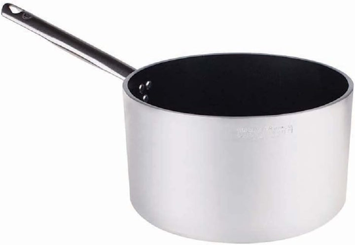 Pentole Agnelli Linie Aluminium 5 mm Platinum Gratinplatte mit 1 Griff hoch 24 cm Silber/schwarz 24