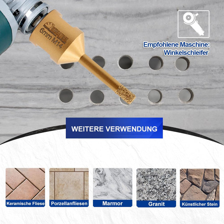 SHDIATOOL Diamant-bohrkrone Durchmesser 6mm Diamanthöhe 10MM für Porzellan Fliese Granit Marmor Troc