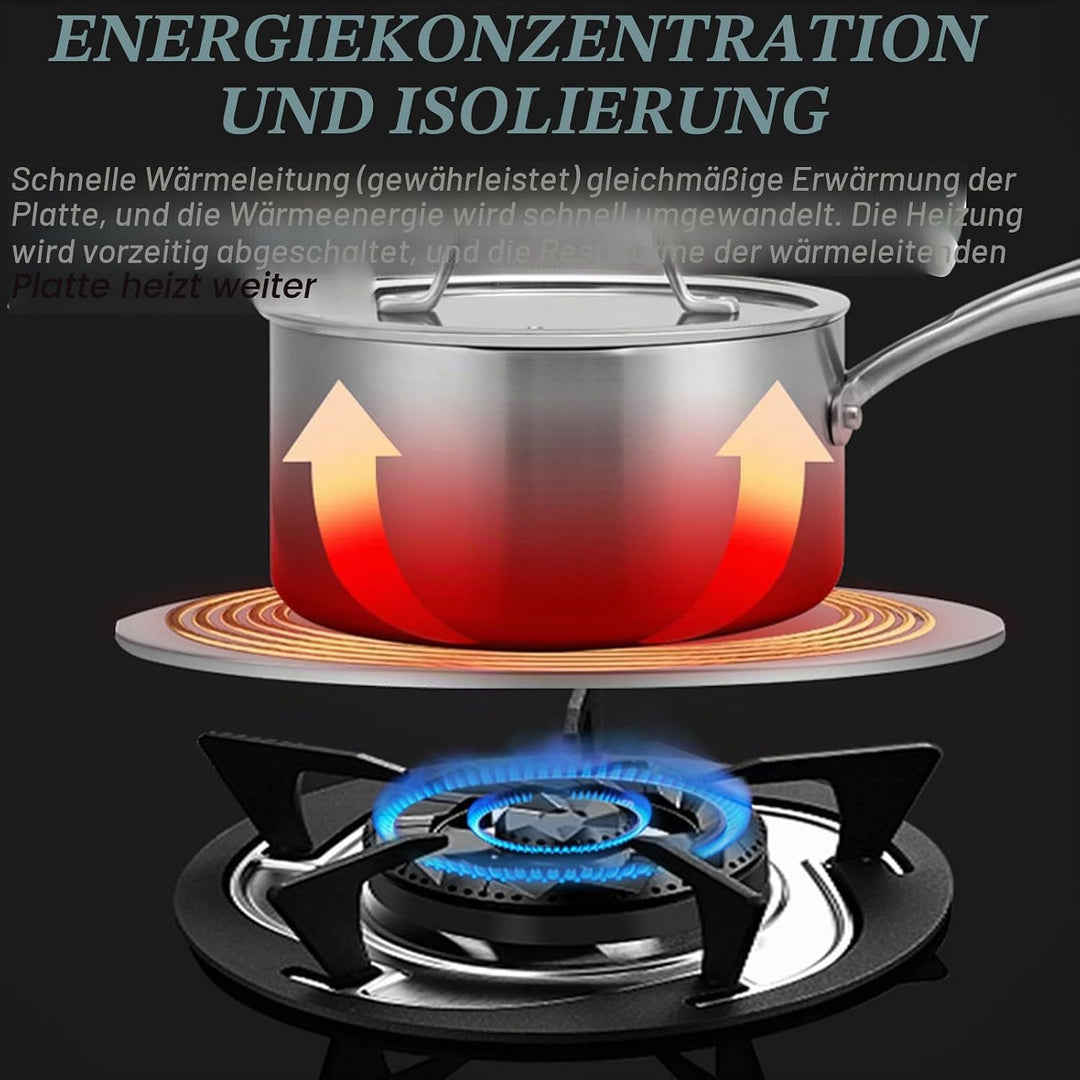 GOMETY Universal Induktion Adapterplatte Ø 24 cm, Induktionsadapter mit Abnehmbarem Griff, Edelstahl