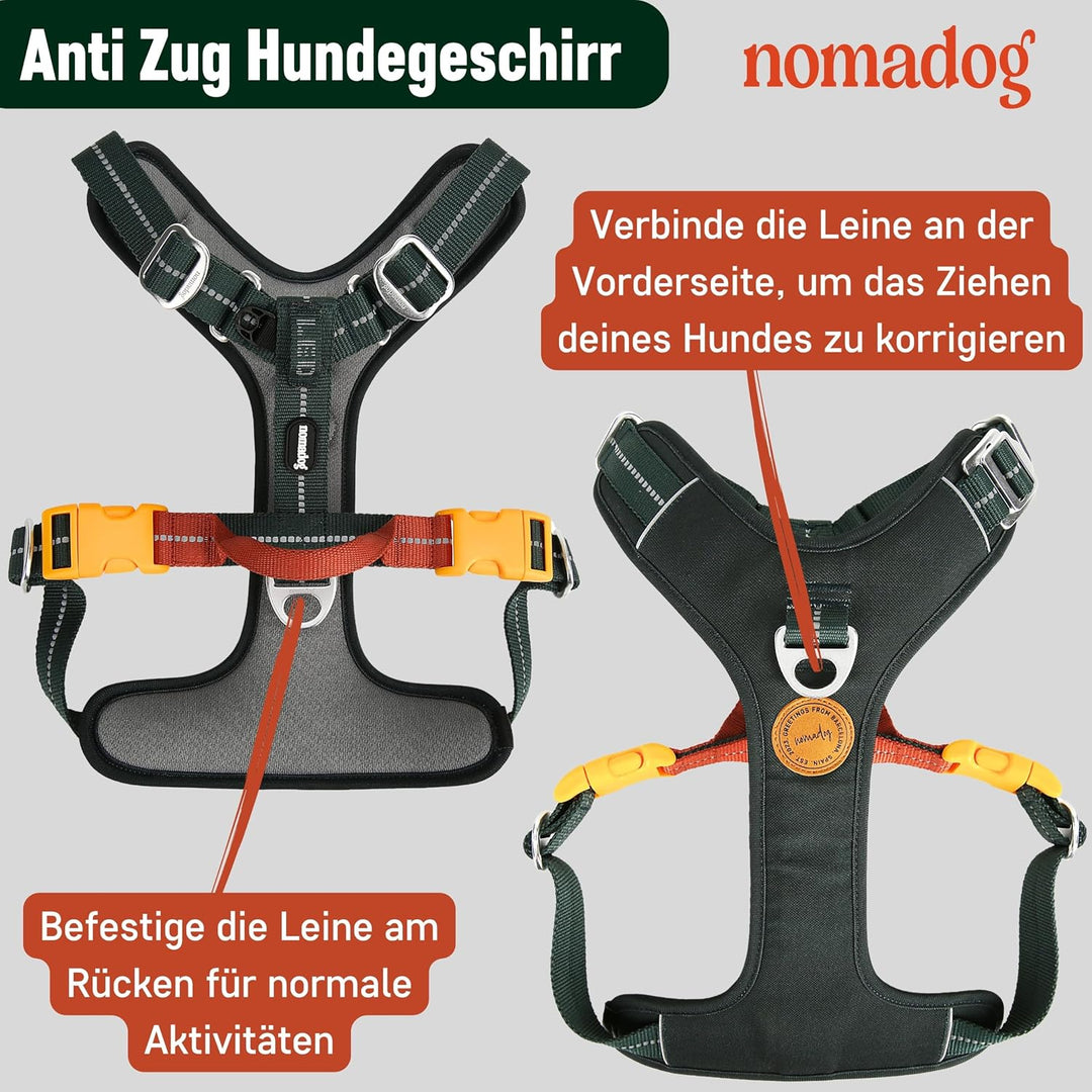 Nomadog Trailblazer Anti Zug Hundegeschirr Mittelgrosse Hunde mit Griff - Gepolstert, Verstellbar fü