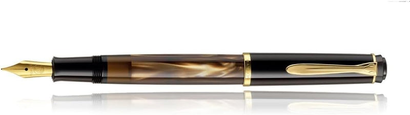 Pelikan Fine-Writing Pelikan 808798 Kolbenfüllhalter Classic M200 Braun-marmoriert, Feder EF, in Fal