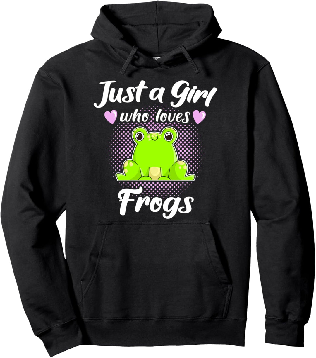 Froschmotiv Frosch Sprüche Girl Loves Frogs Pullover Hoodie