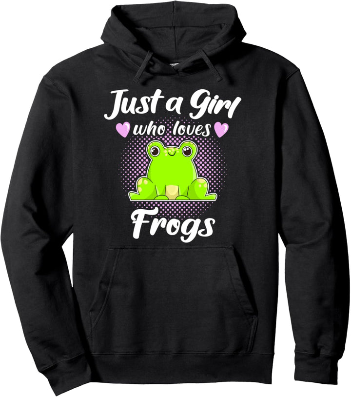 Froschmotiv Frosch Sprüche Girl Loves Frogs Pullover Hoodie