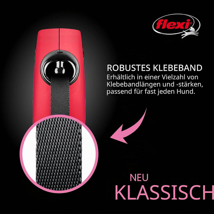 Flexi CL30T5.250.R Hundeleine, einziehbar, 4,9 m, gross, Rot rot Large - 16 Feet (Tape), rot Large -