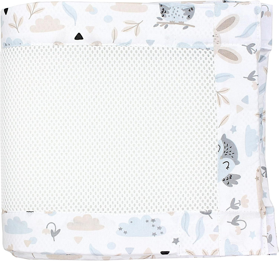 TupTam Gitterstäbe Schutz Netz Babybett Nestchen 3D Mesh 2 Pack, Farbe: Extra Dickes 8mm Netz/Hase E