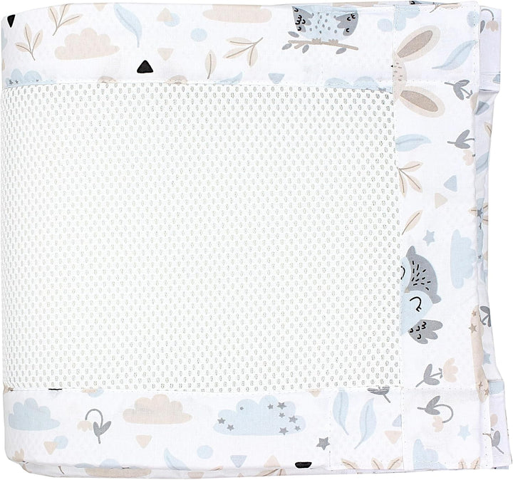 TupTam Gitterstäbe Schutz Netz Babybett Nestchen 3D Mesh 2 Pack, Farbe: Extra Dickes 8mm Netz/Hase E