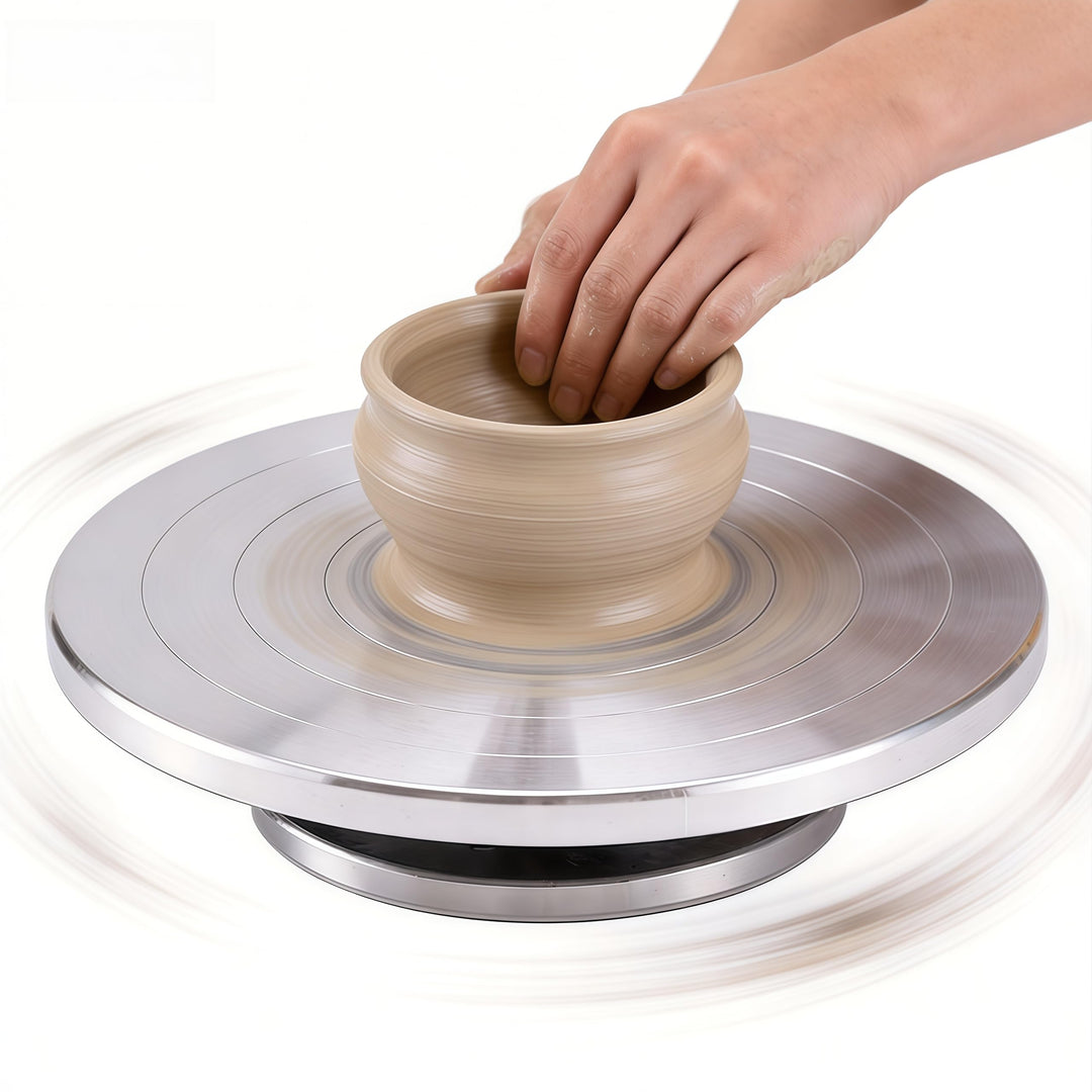 Töpferscheibe, 25cm Aluminium-Drehscheibe Craft Clay Drehteller DIY Tonwerkzeuge Doppelseitige Kuche