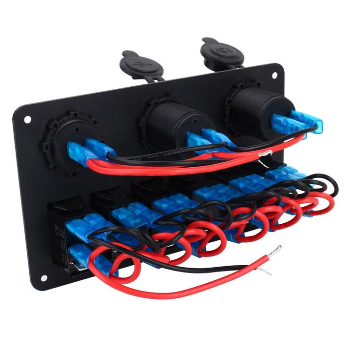 Wasserdichtes Marine-Panel mit 6 Tasten, wasserdicht, LED-Kippschalter, 12-24 V, für Auto, Wohnmobil