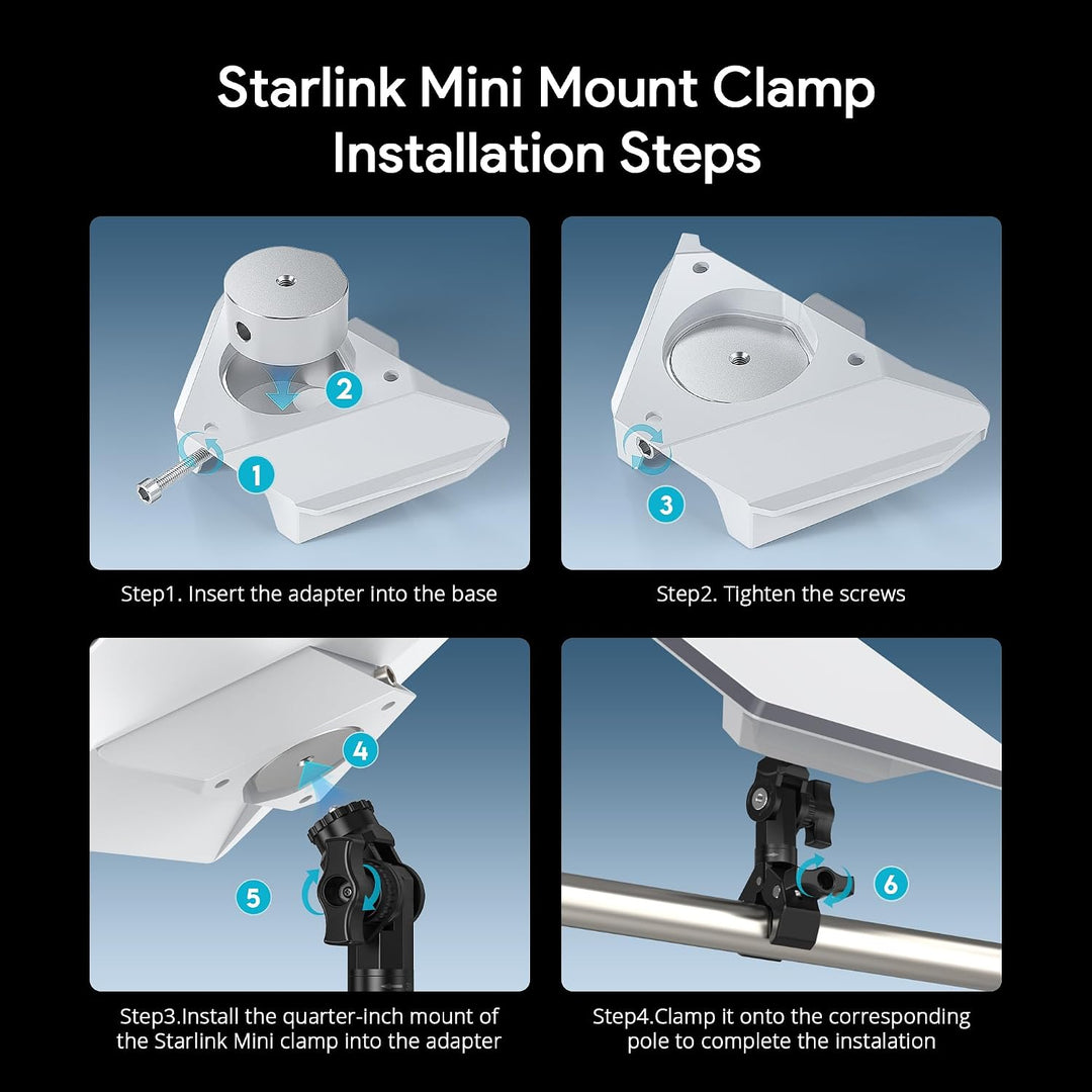 Starlink Mini Halterung Stativadapter für Starlink Mini & Mini X | Aluminium Starlink Rohr Adapter,
