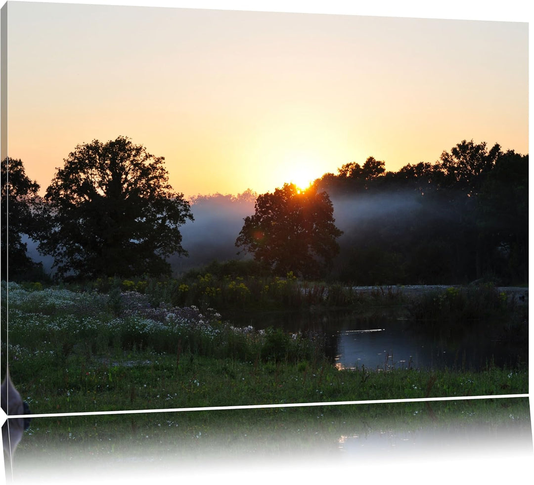 Pixxprint britische Landschaft auf Leinwand, XXL riesige Bilder fertig gerahmt mit Keilrahmen, Kunst