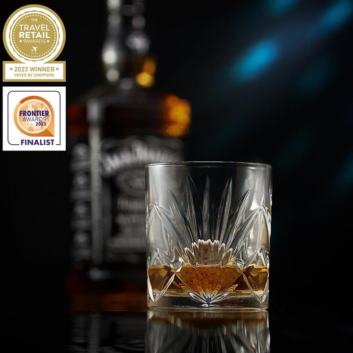 Whiskey Steine Set - 6 Handgefertigte Runde Granit Whisky Steine - 2 Whisky Gläser - Präsentations-