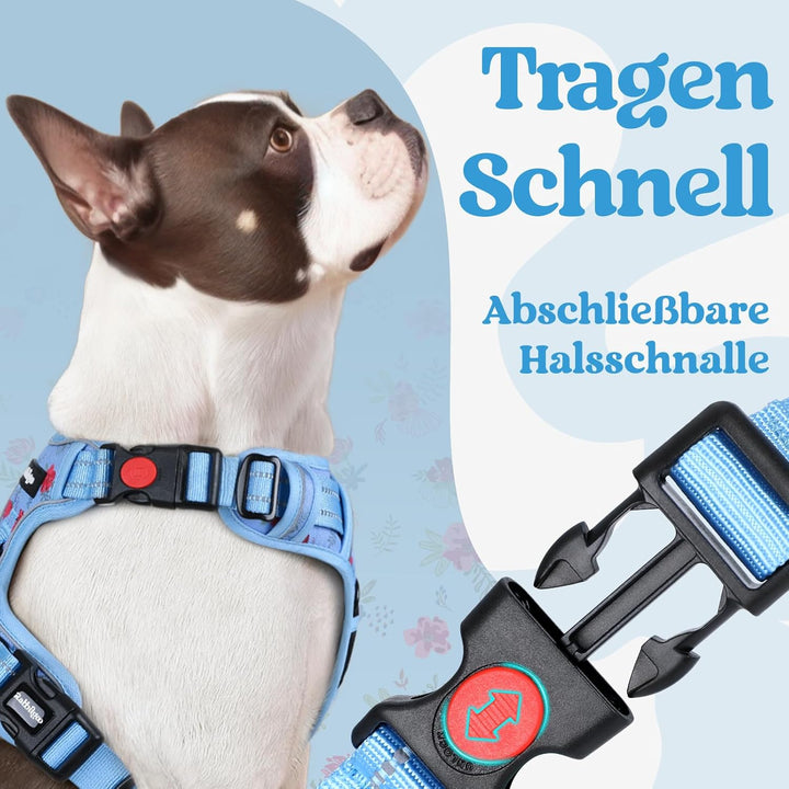 rabbitgoo Hundegeschirr Grosse Hunde, Verstellbare Geschirr Hund ohne Zug &amp; Würgen, Anti Zug hundege