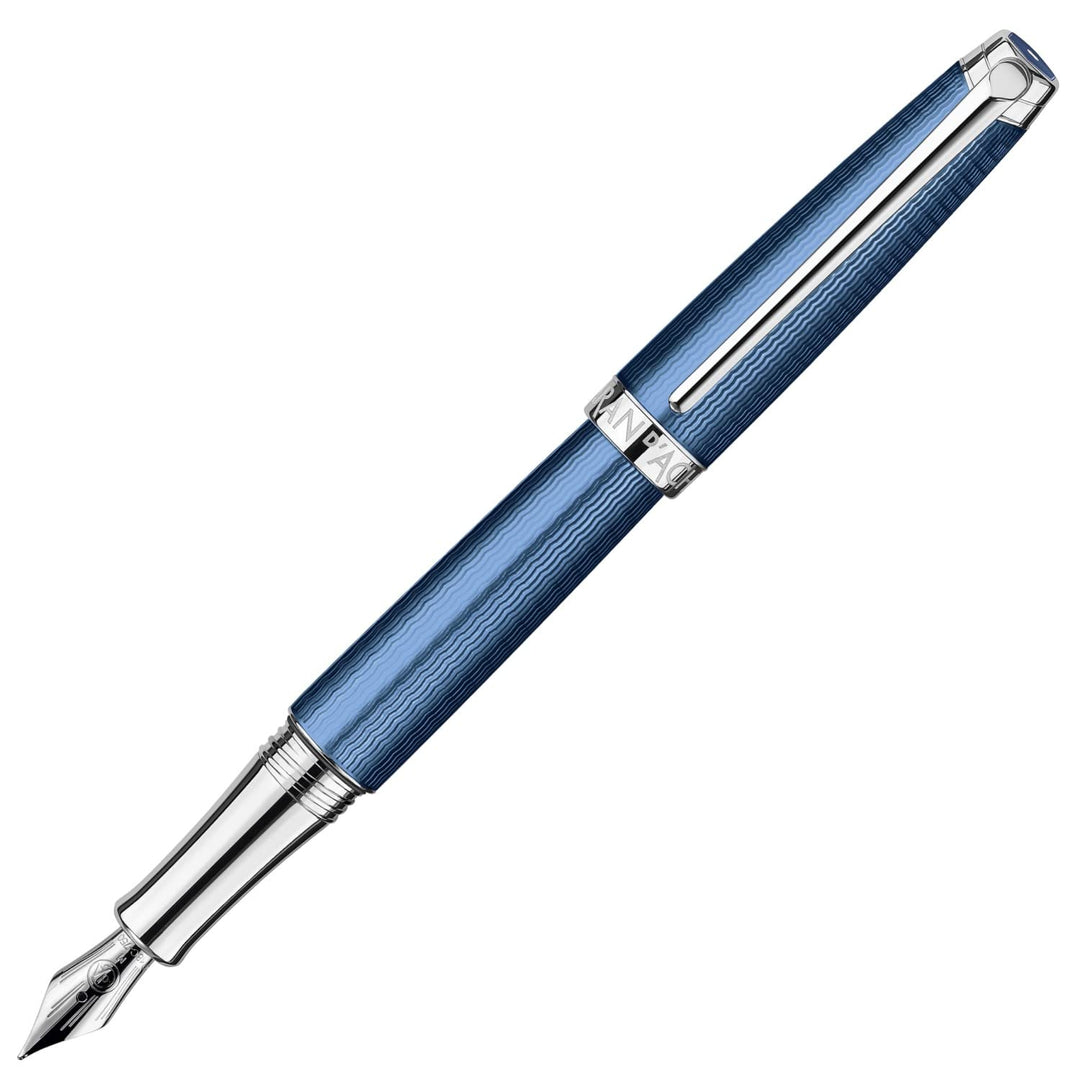 Caran d'Ache Léman Grand Bleu Füllfederhalter Schreibfeder (F), 2 Stück (1er Pack)
