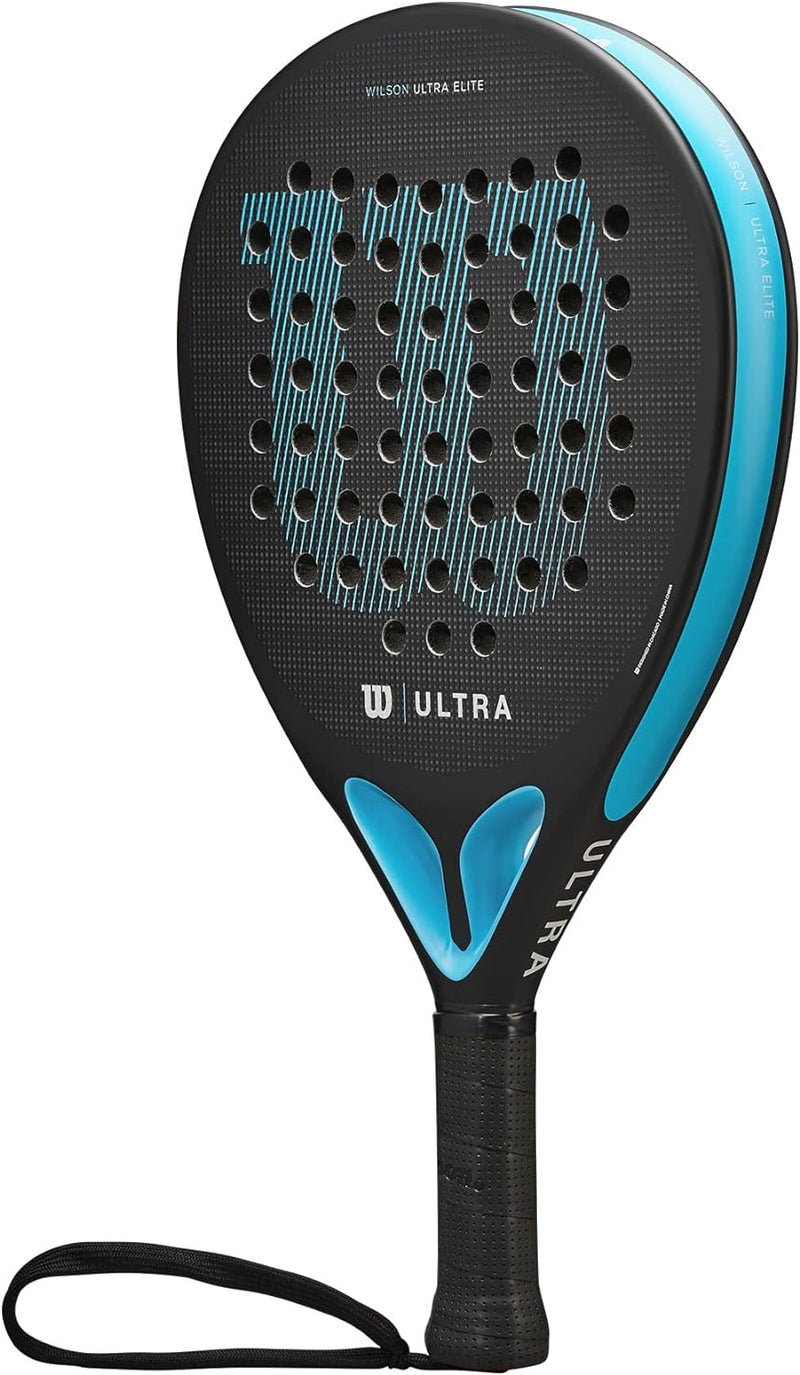 Wilson Padel-Schläger Ultra Elite V2, Fiberglas/EVA, 361 g, Schwarz/Blau, WR066911U2