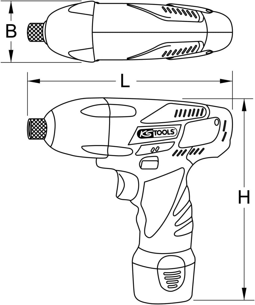 KS Tools 515.3540 1/4'' Akku-Bit-Schlag-Schrauber, 117Nm, 1.870 U/min, mit 1 Akku und 1 Ladegerät, m