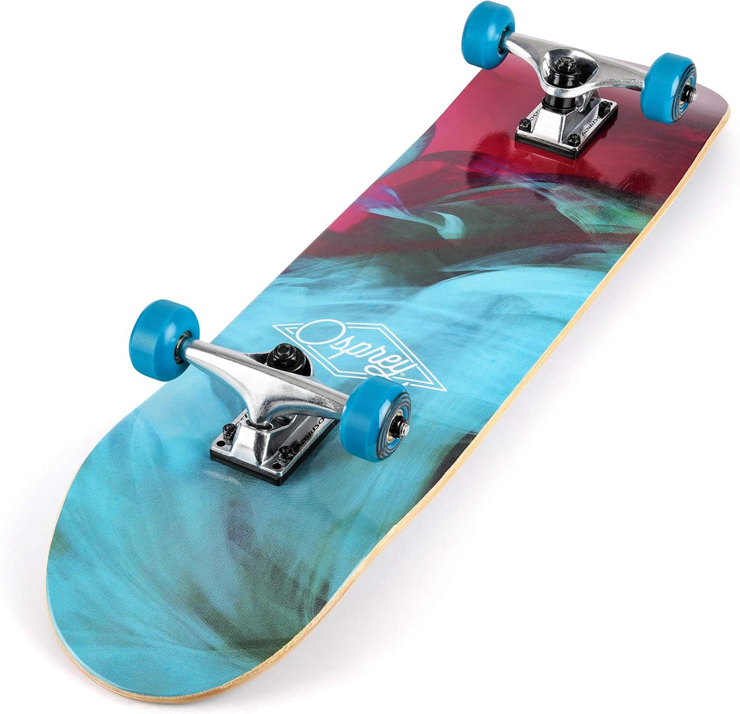 Osprey Komplettes Skateboard, 78,7 x 20,3 cm, Doppel-Kick-Skateboard für Kinder und Erwachsene, konk
