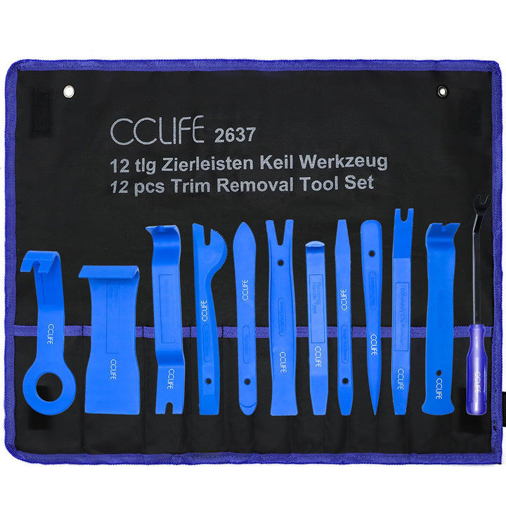 CCLIFE 12tlg Auto Demontage Werkzeug Set PP PA+ Zierleistenkeile Innenraum Verkleidung Türverkleidun