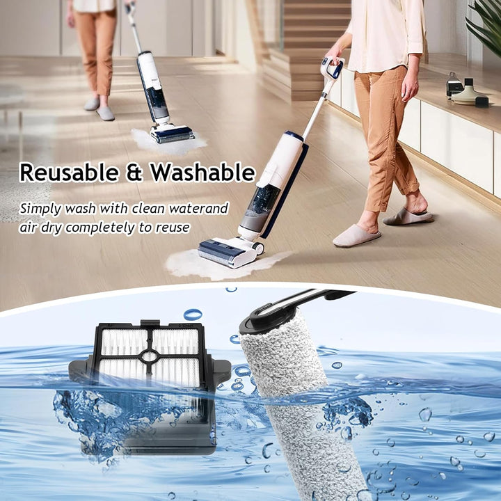 Bürstenrolle + Filter Zubehör Set für Tineco iFloor 5 Breeze Complete Nass und Trockensauger Ersatzt