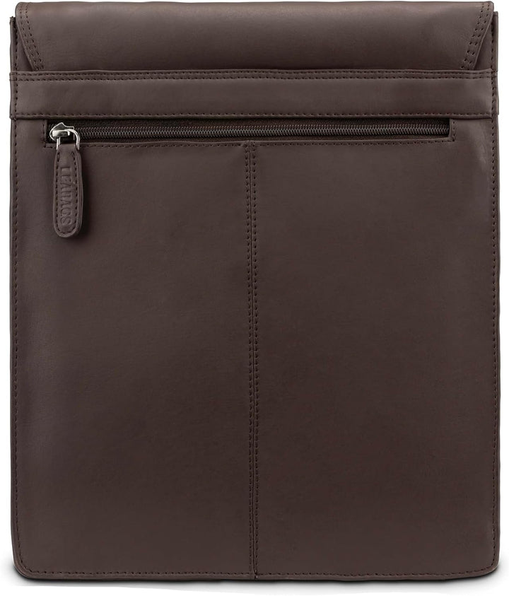 LEABAGS Leder Umhängetasche Herren &amp; Damen I Echtleder Laptoptasche bis 13 Zoll I Messenger Bag mit