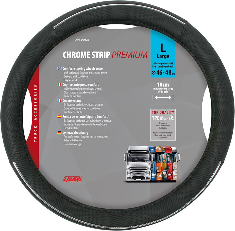 Lampa 98923 Crome den Streifen Premium Steering-Wheel Cover