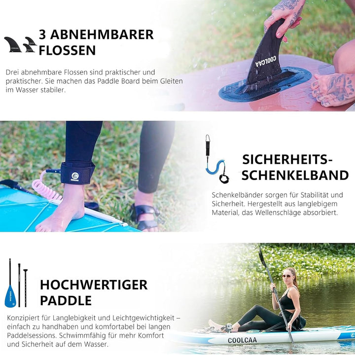 COOLCAA SUP Board, 355cm (Extra Gross) Stand Up Paddling Board, Aufblasbares Stand-Up Paddle Board m