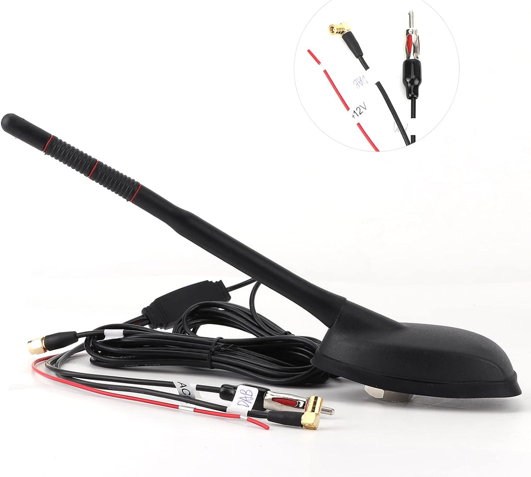 Autoantenne, Fydun DAB + Navigation + FM-Antenne Aktiv Verstärkte Dachterrasse Wasserdicht Staubdich