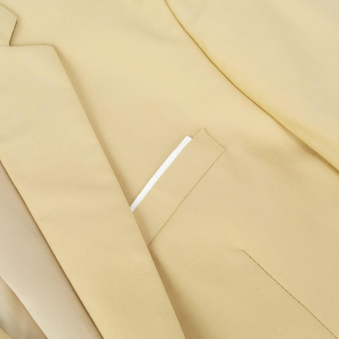 Allthemen Sakko Herren Slim Fit Anzugjacke EIN Knopf Sakko für Business M Beige, M Beige