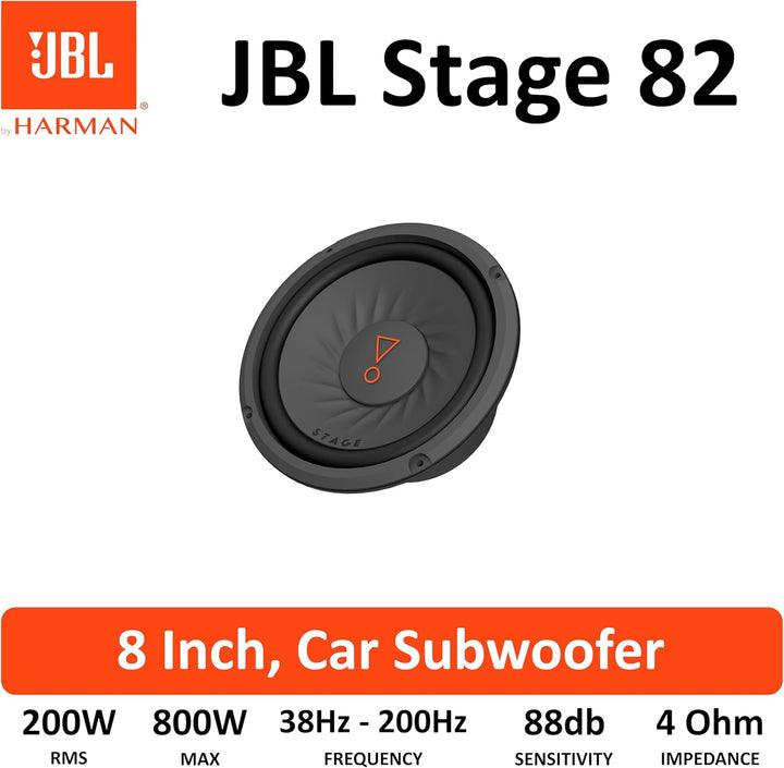 JBL Stage 82 20cm/200mm (8") Auto-HiFi Subwoofer Chassis/Woofer/Lautsprecher Schwarz 800 Watt Maxima