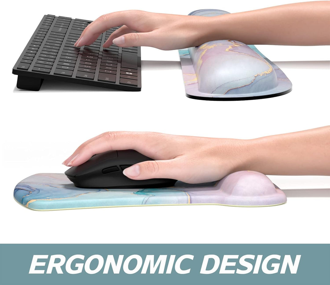 ITNRSIIET Mauspad-Handballenauflage, Mouse pad & Tastatur Handgelenkstütze Set, Ergonomisch Mauspad