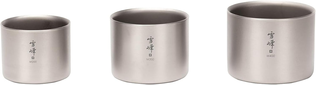 Snow Peak - Titanium Double M Stacking Mug (breit) - Outdoorbecher - Titanium (200ml) D 2.9" H 2.4",