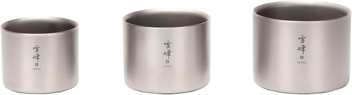 Snow Peak - Titanium Double M Stacking Mug (breit) - Outdoorbecher - Titanium (200ml) D 2.9" H 2.4",