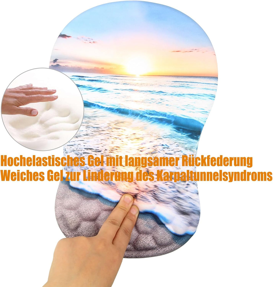 Mauspad mit Handgelenkauflage,Ergonomisches Mousepad zur Linderung von Schmerzen im Karpaltunnel, Me