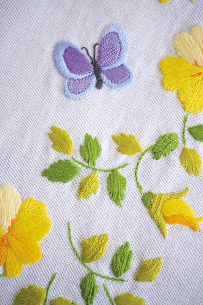 Vervaco Tischläufer Frühlingsblumen, Stickbild vorgezeichnet Bedruckte Läufer mit Webrand, Baumwolle