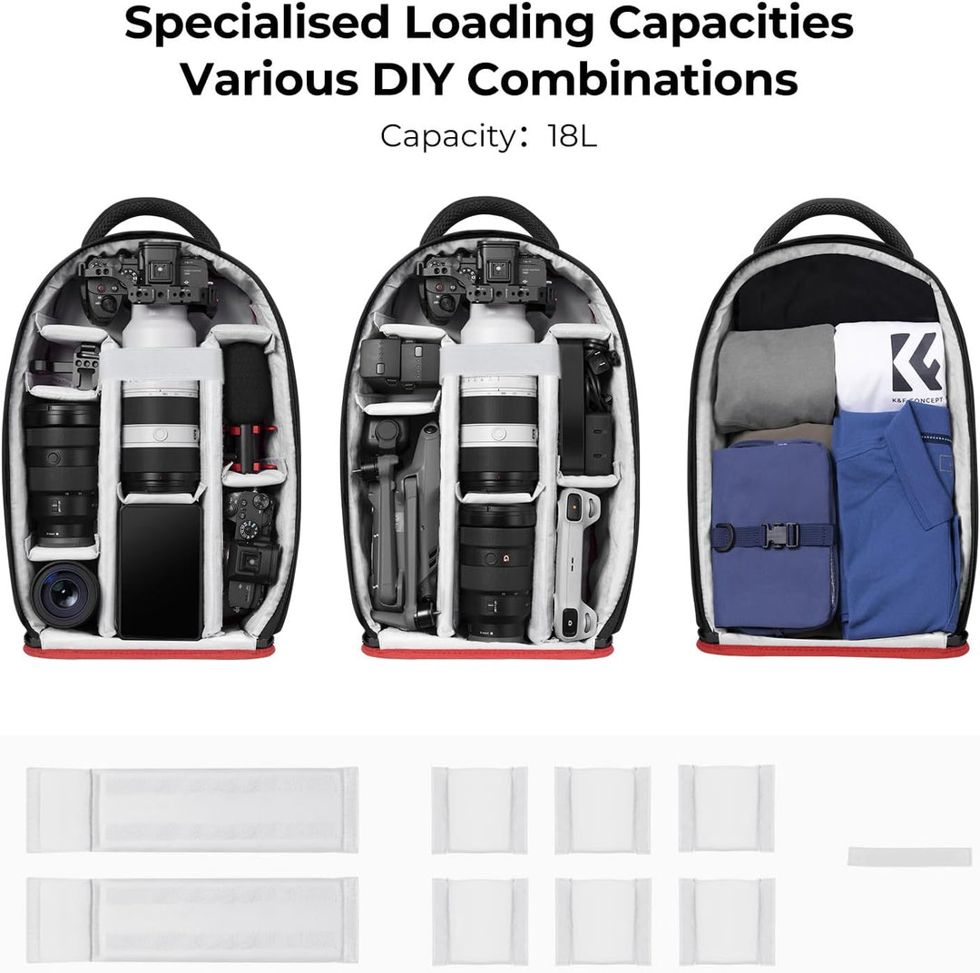 K&F Concept Kamerarucksack, Spiegelreflexkamera, Fototasche, Rucksack, Spiegelreflex/Computer/Stativ