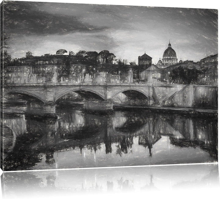 Pixxprint Rom Kathedrale St. Peter als Leinwandbild/Grösse: 100x70 cm/Wandbild/Kunstdruck/fertig bes