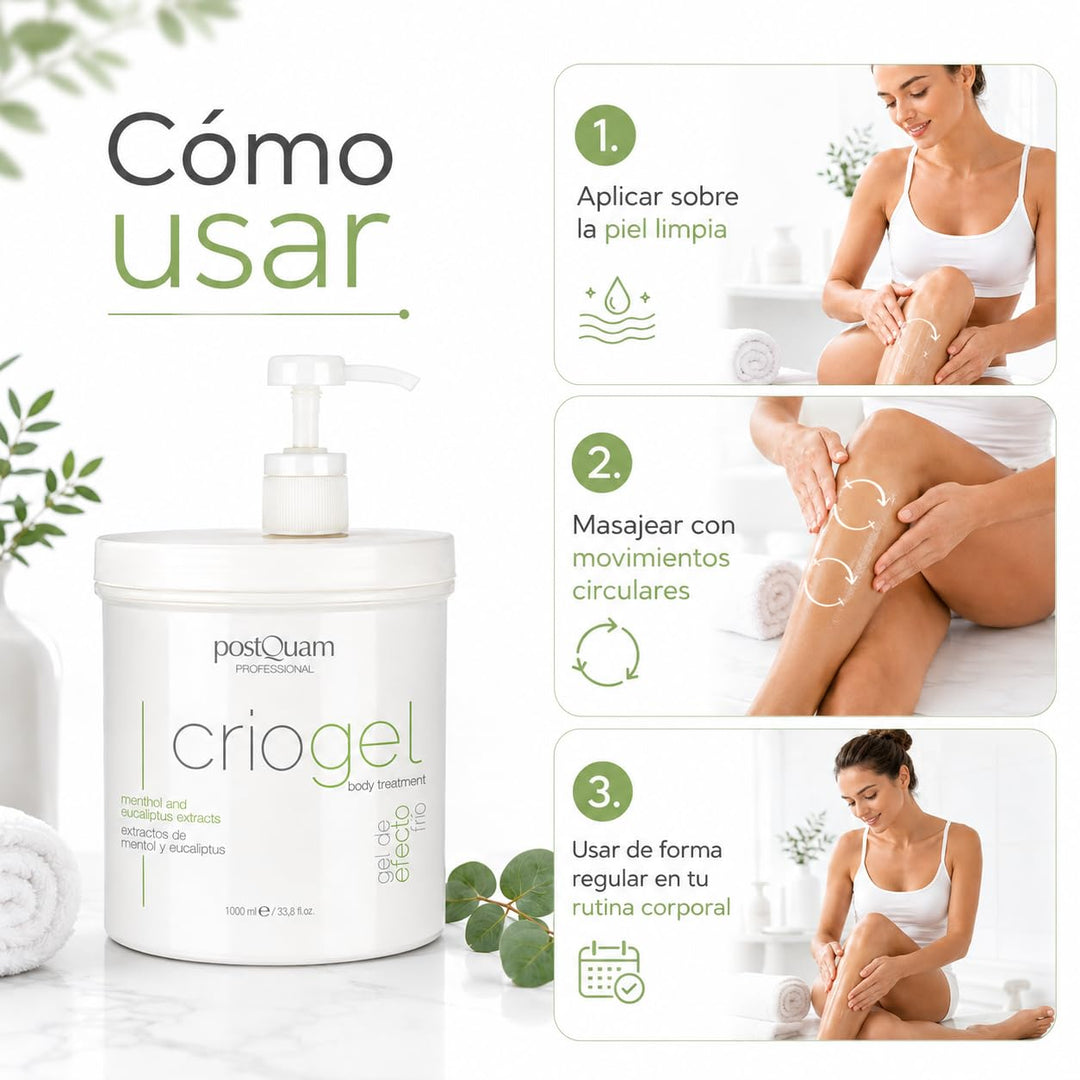 PostQuam - Criogel | Anti Cellulite Gel mit Kühleffekt für Müde Beine, Straffendes und Reduzierendes