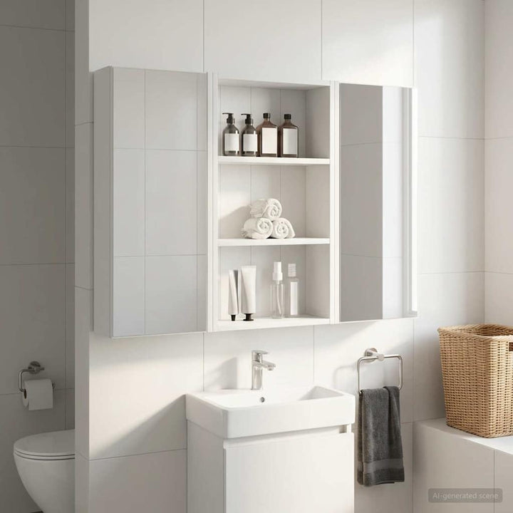 vidaXL Badezimmer-Wandschrank Weiss 40 x 14 x 70 cm Holzwerkstoff, Moderner Badschrank, rechteckiges
