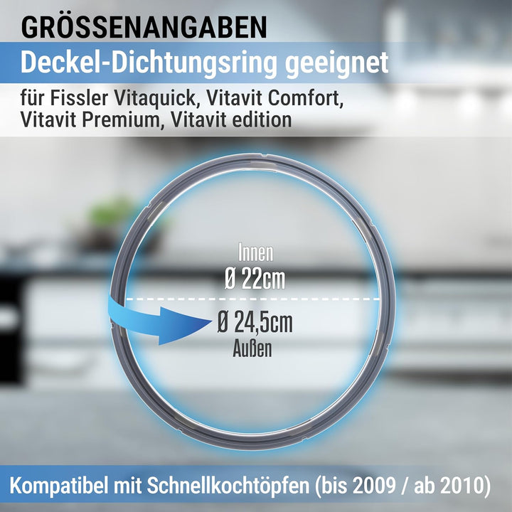 3x Dichtung 39156 22cm für Fissler Vitaquick, Vitavit Comfort Vitavit Premium Vitavit edition Schnel