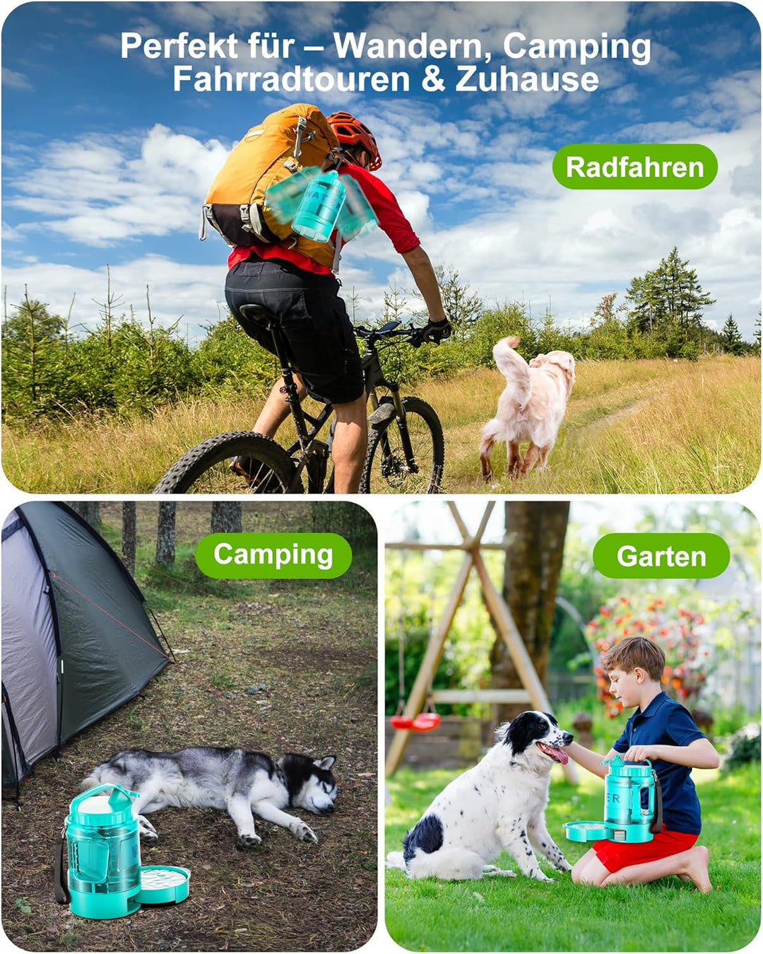 lesotc 2200 ml Trinkflasche für Hunde, Tragbare XXL extra grosse Hundetrinkflasche für unterwegs – C