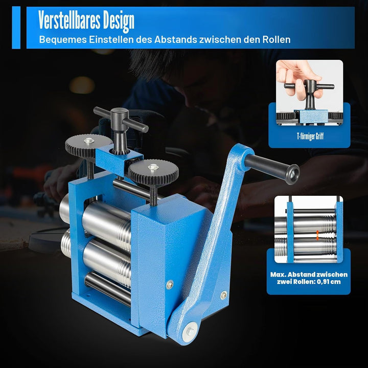 Handwalzwerk Maschine, 72 mm Schmuckwalzwerk, Manueller Walzwerk Kombinationswalzwerk für Schmuck De