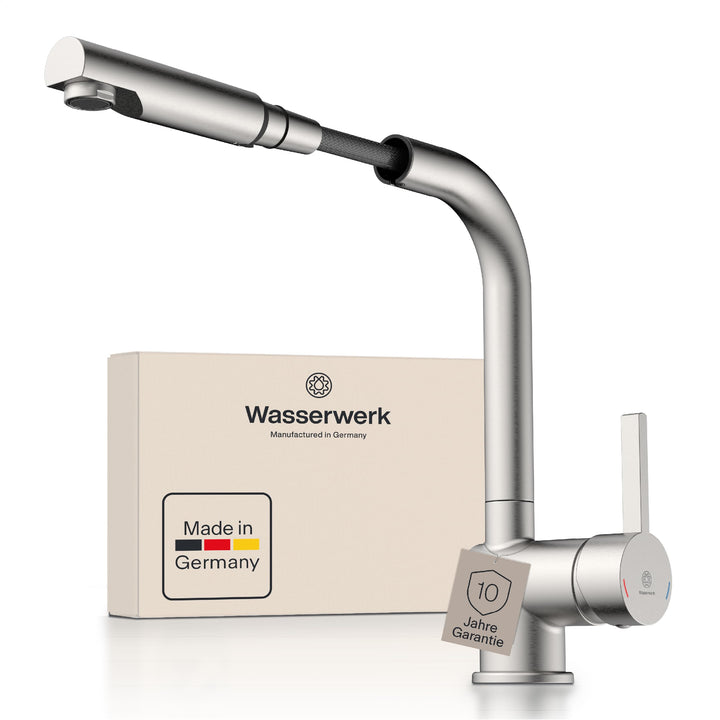 Küchenarmatur WK4 | Wasserhahn Küche | Spültischarmatur mit Ausziehauslauf | Ausziehbare Geschirrbra