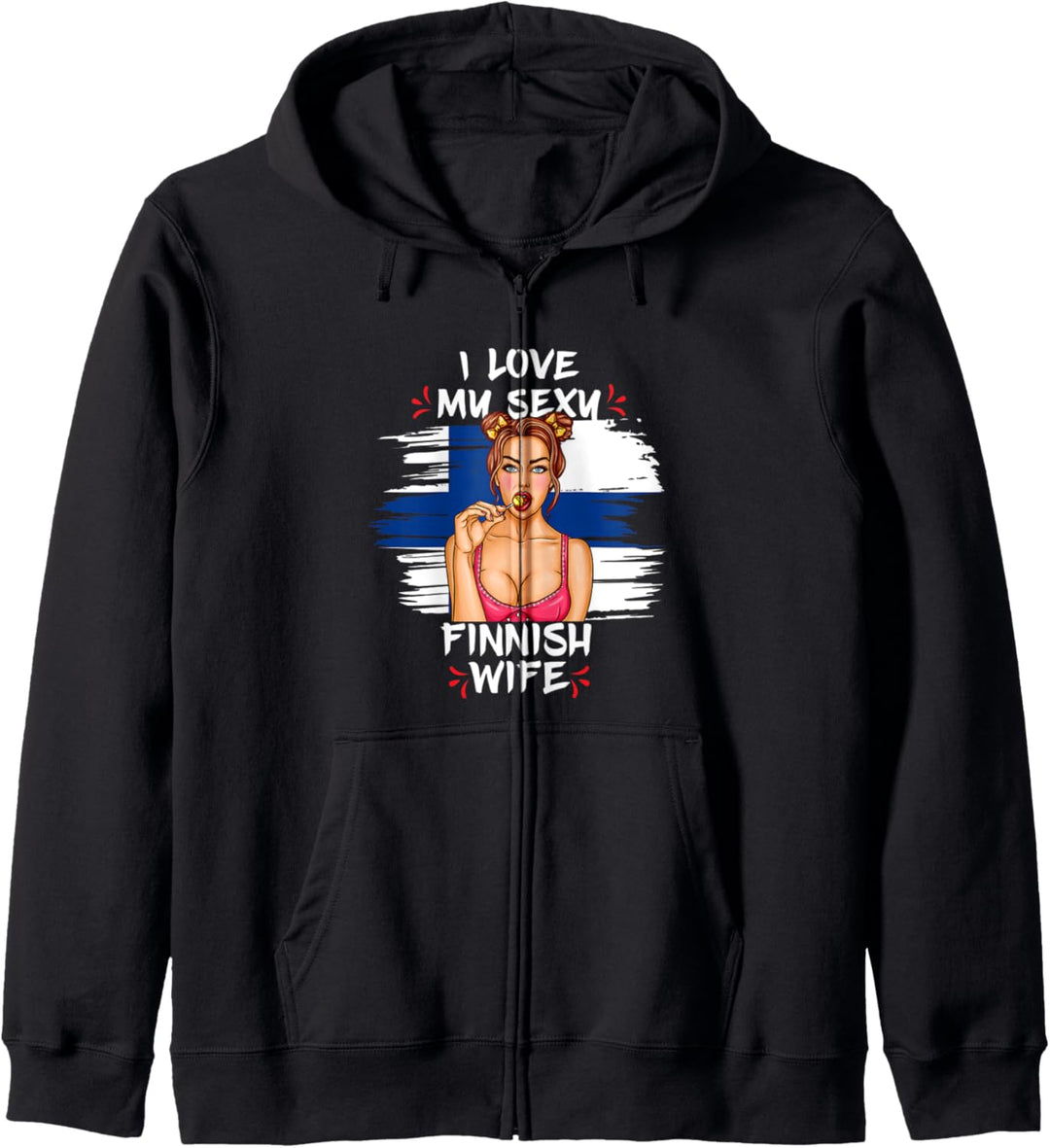 Ich liebe meine finnische Frau Kapuzenjacke